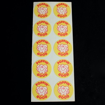 Vintage Scratch n Sniff Popcorn Stickers 80s TREND Lot of 10 Poppin Good