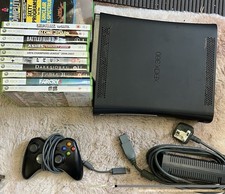 Microsoft Xbox 360 Black Console 120GB HDD w/ Controller, Cables + Games