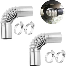 2PCS Air Parking Diesel Heater Exhaust Pipe,Stainless Steel 24mm Flexible Exhaus
