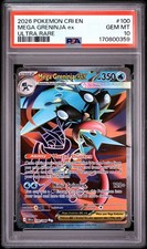 2026 Pokemon Chaos Rising 100/086 Mega Greninja ex Ultra Rare PSA 10 Gem Mint