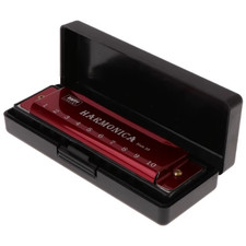 Harmonica Key of C 10 Hole Diatonic Harmonica C with Case for Beginner Students