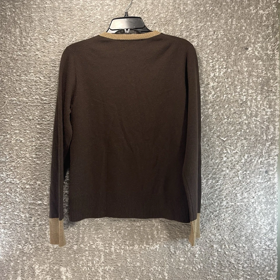 Кардиган Evelyn Grace 100% кашемир на пуговицах коричневый M свитер опрятный старые деньги - Изображение 2 из 4