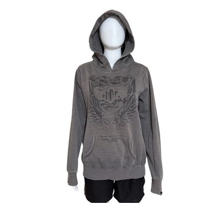 Big Boys DC Shoe Co Gray Graphic Hooded Sweatshirt Size XL