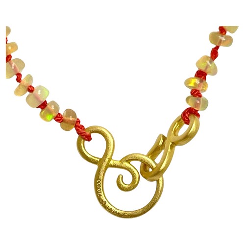 DOROTA LASAK 22k gold fire opal beaded necklace