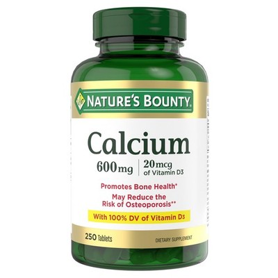 Nature's Bounty Calcium Carbonate & Vitamin D, Supports 250 count (Pack of 1) 