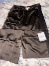 Ladies Black Silk Track Suit Bottoms Lace On Side  Brand New 10/12