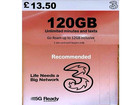sim card Three uk 3G uk lowest  Pay As You Go  SIM Card .Get extra on auto-renew