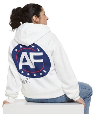 Nick Fuentes America First With Signature on White Med-2XL Hoodie