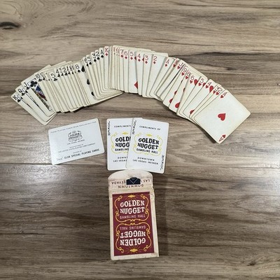 Vintage Golden Nugget Las Vegas Gambling Hall Playing Cards Red