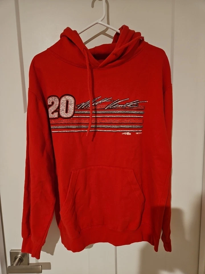 Sudadera con capucha para hombre vintage roja B & E Sport Nascar Matt Kenseth #20 talla M Foto 2 de 4