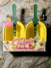 NEW Silicone Pineapple Popsicle Mold Tropic Like Its Hot 2 Molds, Sticks & Lids