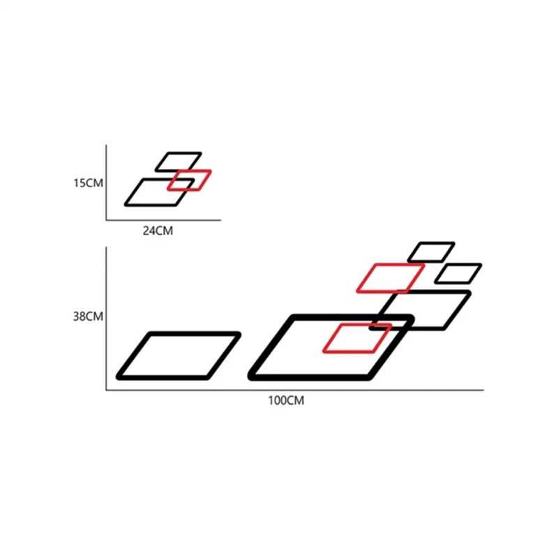 Calcomanías de película de vinilo gráficos de paralelogramo decoración de carrocería lateral de automóvil pegatinas carreras Foto 2 de 4