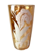 Vintage Jeanette Iridescent  Marigold Glass Co Glass  5" Tall. 8 oz.