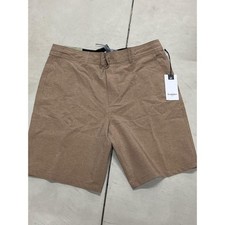 Goodfellow  Co Mens Hybrid Swim Shorts Almond Brown 34 10.5 Inseam NWT