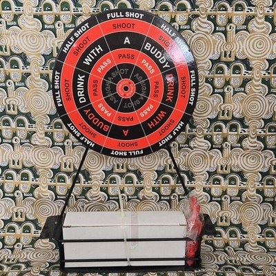 Dart Drinking Game for Adults with 4 Shot Glasses - Black Red - Game Night