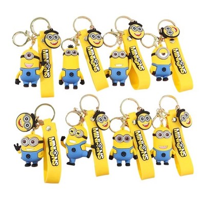 Minions Schlüsselanhänger   Lustiger Cartoon Keychain Anhänger Gelb