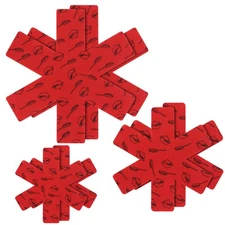 Pot and Pan Protectors 6 Set Felt Cookware Stacking Separators Red