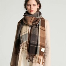 Luxury Cashmere Pashmina Shawl - Women's Warm Knit Tassel Winter Scarf