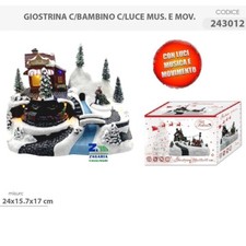 GIOSTRINA CARILLON NATALIZIO CON BAMBINO LUCI MUSICA E MOVIMENTO ART. 243012
