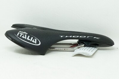 NOS SELLE ITALIA THOORK WITH HOLE BLACK RACING ROAD BIKE BICYCLE