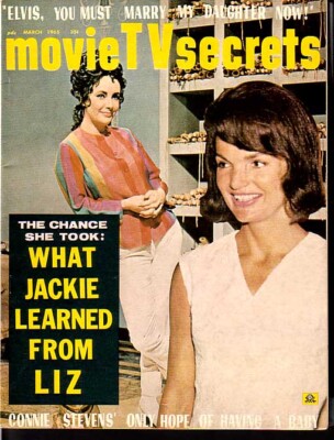 MAG: MOVIE TV SECRETS-3/65 LIZ + JACKIE COVER - ELVIS inside FN+
