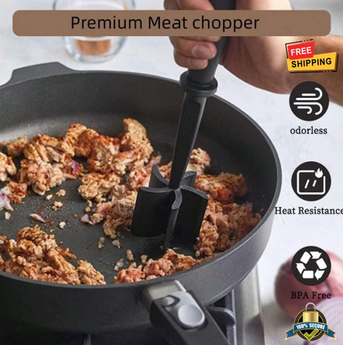 Heat Resistant Meat Chopper Shredder for Ground Beef & Burgers