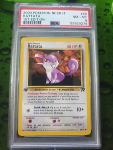 Team rocket rattata #66 1st edition psa 8