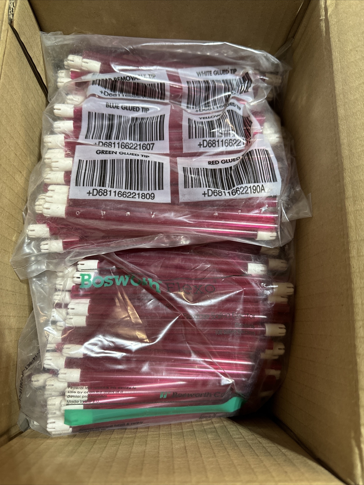 Bosworth Dental Red Saliva Ejectors 700ct Low Volume Suction Tips