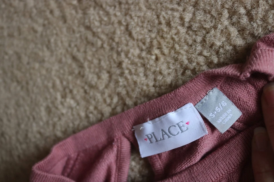 Suéter Place Niña Brilla Cara de Gato Corazones Borgoña Talla S 5/6 Foto 3 de 4
