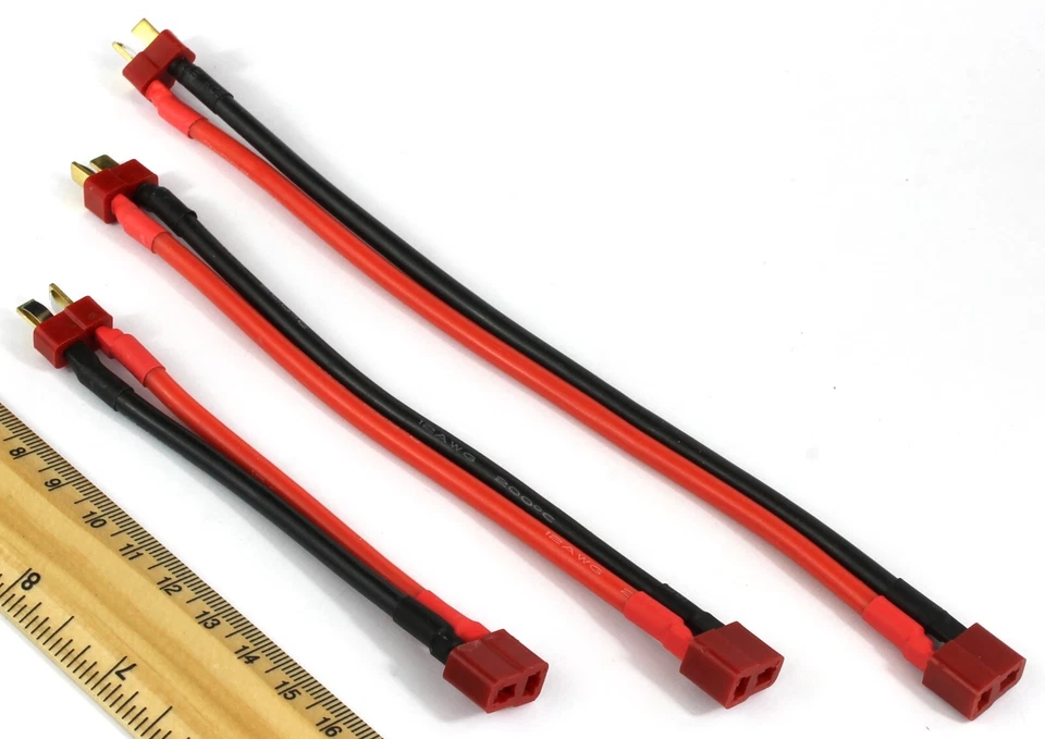 Deans Extension Cable/Wire/Lead 10/15/20cm 100/150/200mm 12AWG - Image 3 of 4