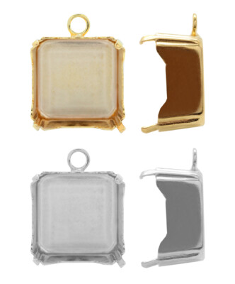 Brass Bail/Base for 4499 Prismatic Square Fancy Stones 20mm