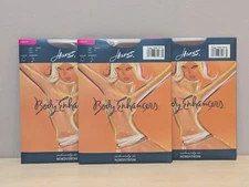 (3) Hanes Body Enhancers Nylons Pantyhose Size B Nude Control Top Reinforced Toe