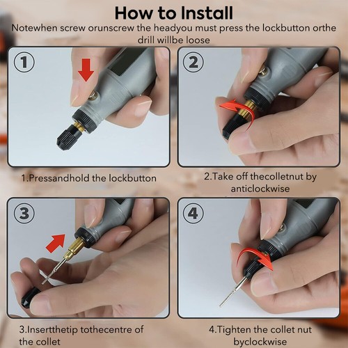 172Pcs USB Cordless Rotary Multi Tool Kits & 2Ah Battery DIY Drilling Engraving - Picture 12 of 15
