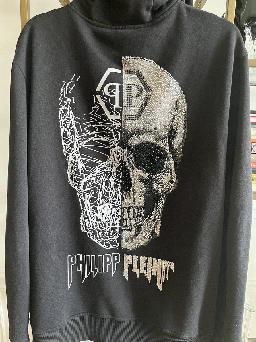 Philipp Plein Hoodie Sweatshirt “Skull” Rhinestone Crystal