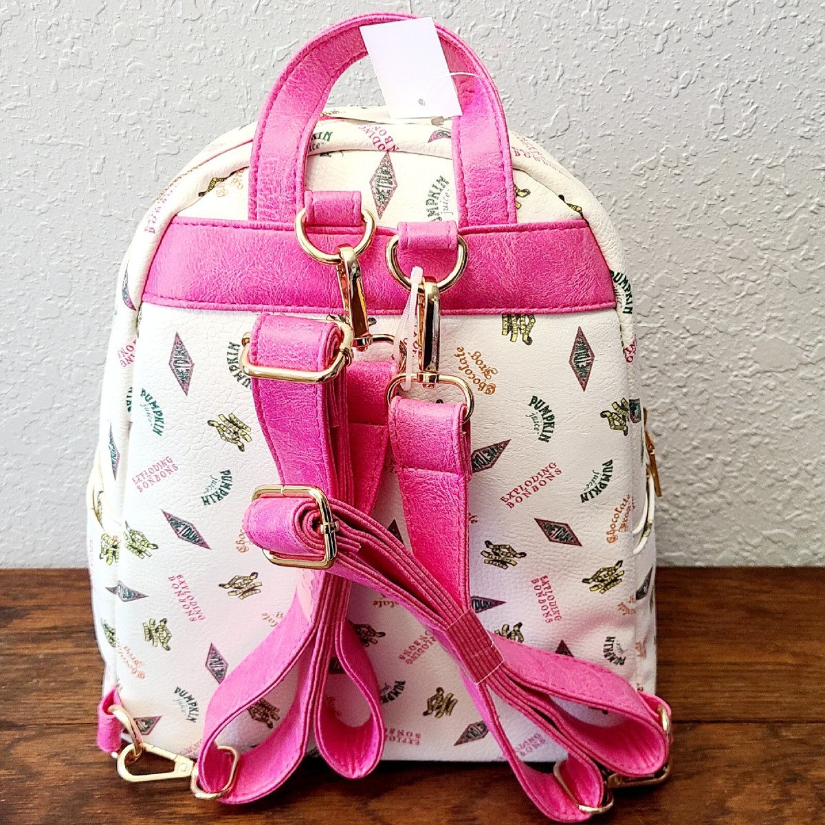 Honeydukes Cream & Pink Mini Backpack NEW Honeydukes Mini Backpack Wizarding World Of Harry Potter  main image 2