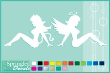 Angel Devil Mudflap Girls Cut Vinyl Decal 1 Car Truck Window Mud Flap Sticker