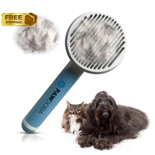 Pet Grooming & Massage Brush Single-Click Auto-Cleaning Feature Boasts Anti-Slip