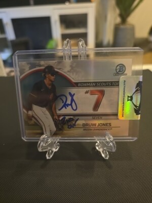 Druw Jones 2023 Bowman Chrome Scouts Top 100 BTP-7 Diamondbacks Auto DNA 