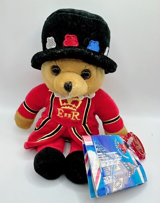   Keel Toys Beefeater Bear   22cm Plush   Vintage UK Guard Costume