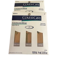 CoverGirl ContinuousWear Natural MakeUp Oil-Free Medium Lot of 2