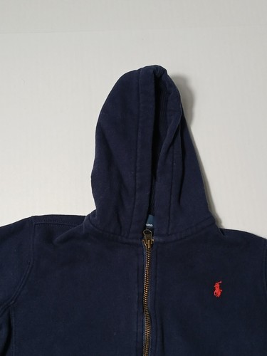 Polo Ralph Lauren Zip Up Hoodie Size 4 Blue Boys School Outdoor N10 - Picture 5 of 13