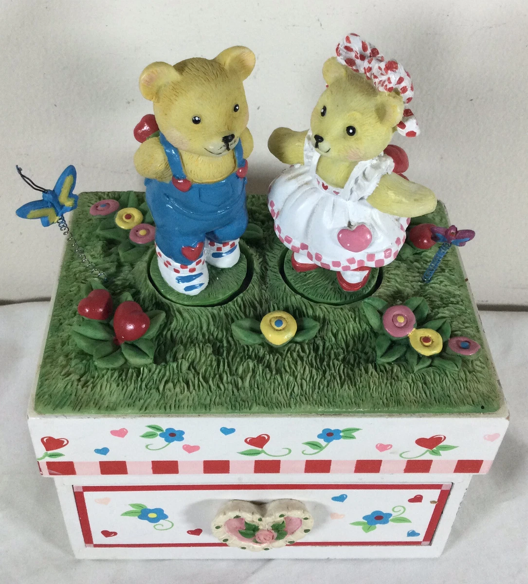 Single Drawer Jewelry Box Music Box Moving Bears Let Me Call You Sweetheart