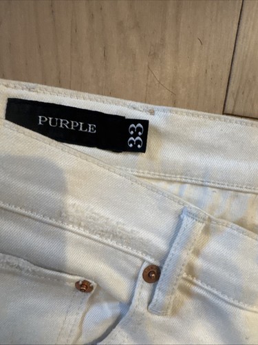 Purple Brand Jeans Mens 31x33 White Skinny Distressed Jeans - Picture 2 of 5