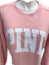 VS PINK VTG Y2K Pullover Hoodie SWEATSHIRT LOGO women sLarge Victoria Secret EUC