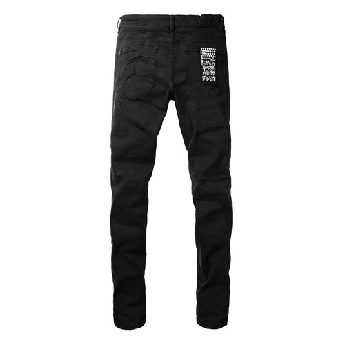 NEU KSUBI Herren Distressed Schwarz Ripped Jeans Slim Fit Hose Freizeithose - Bild 3 von 10