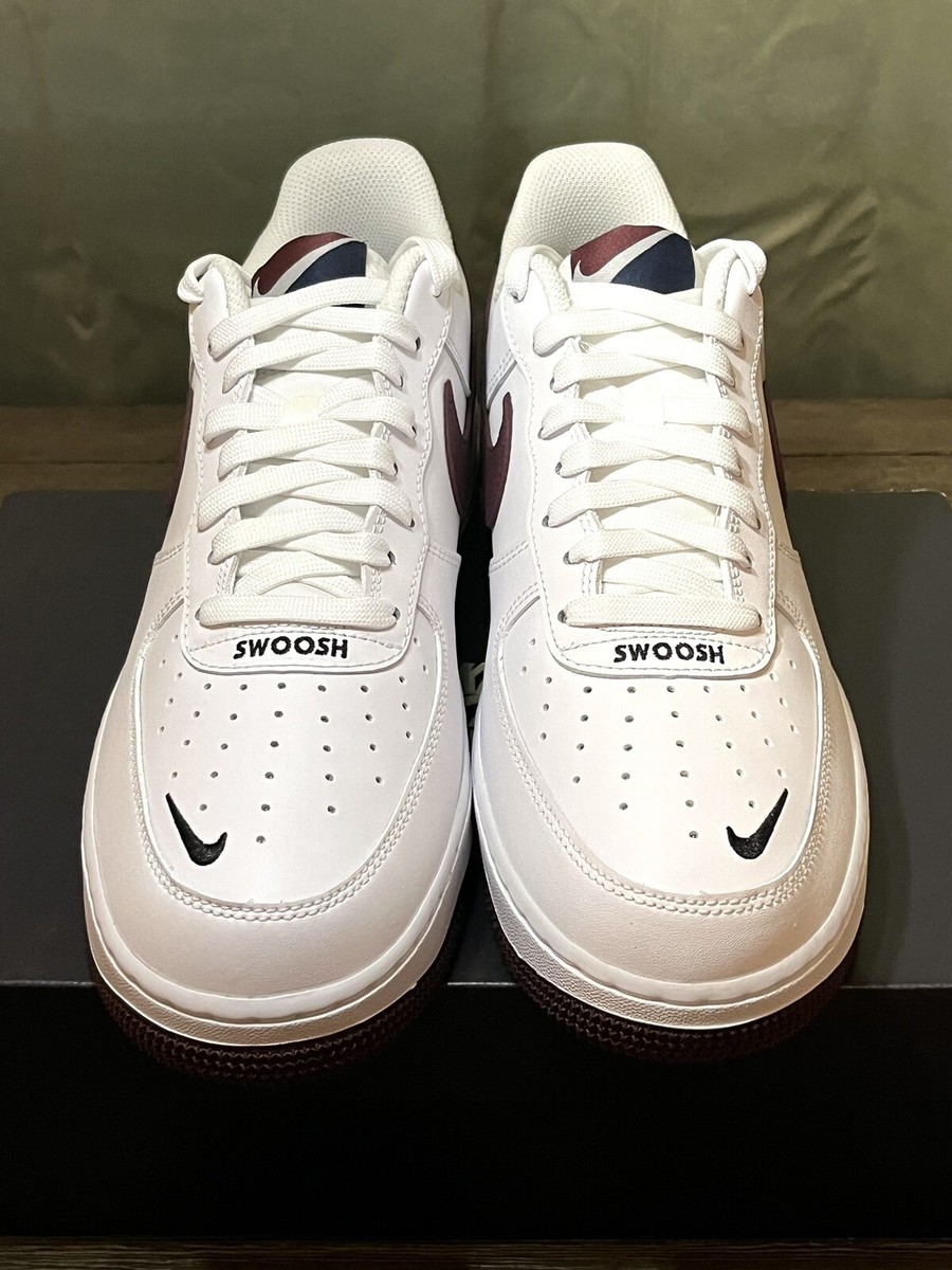 Size 12 Nike Air Force 1 \'07 LV8 4 Swoosh White Maroon‎ Men Sneakers CJ8731-100 Nike Air Force 1  main image 3