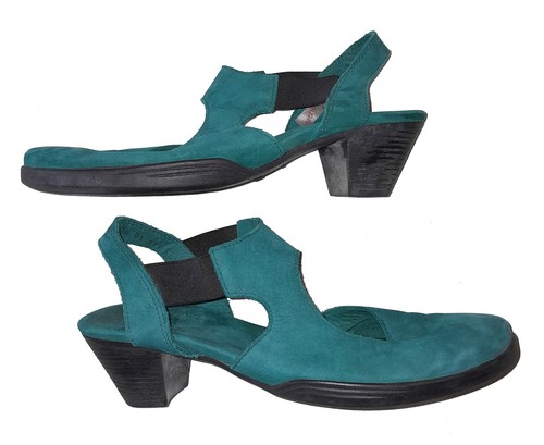 Arche Nubuck Leather Shoes, Slingback Style, Teal Colour Size 38 - Picture 6 of 9
