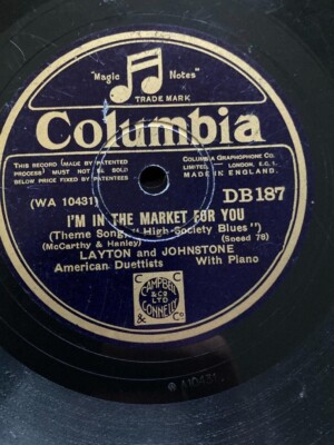 1930 LAYTON & JOHNSTONE 78 I'M IN THE MARKET FOR YOU & JUST LIKE IN A STORY BOOK