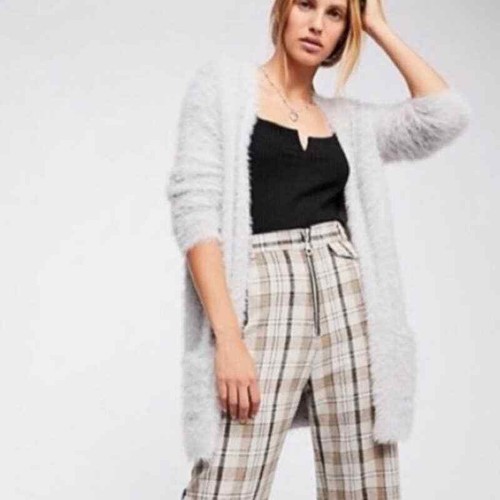 Faux Fur Open Cardigan Sweater 