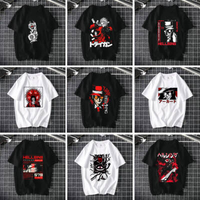 Cosplay Hellsing Vampire Alucard Seras 3D T-Shirts Short Sleeves Sports Tops Tee